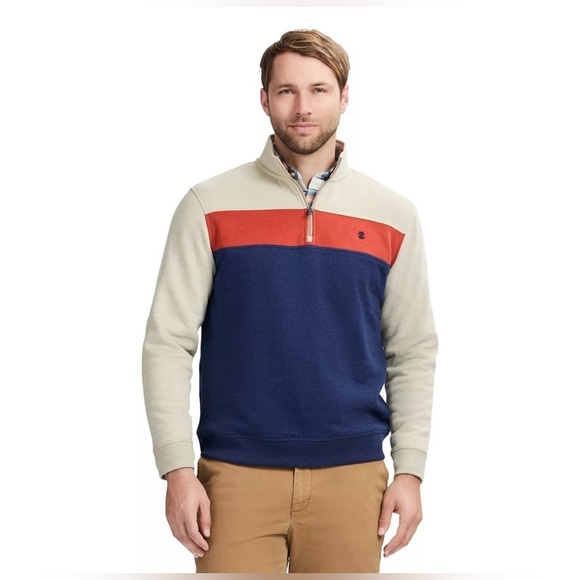 Izod Other - NWT- IZOD Advantage Performance quarter zip fleece sweater Sz XL Heathered Camel